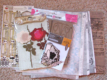 Paper, album, flowers, labels, stickers