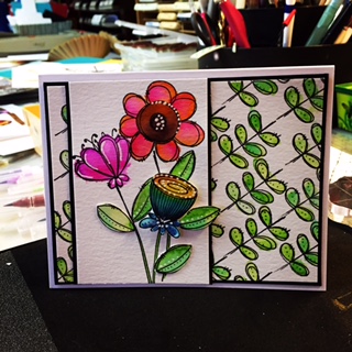 more of the Doodle Flowers with Zig Clean Color watercolor pens