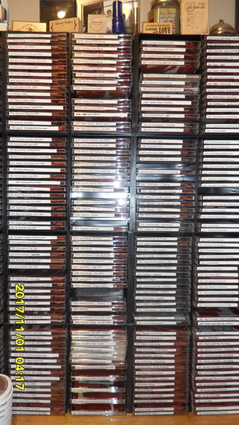This is a pic of just the CD cases.   I started out with this and didn't change it I just fill in the blank spots with new CD cases and/or  Avery Elle pockets.